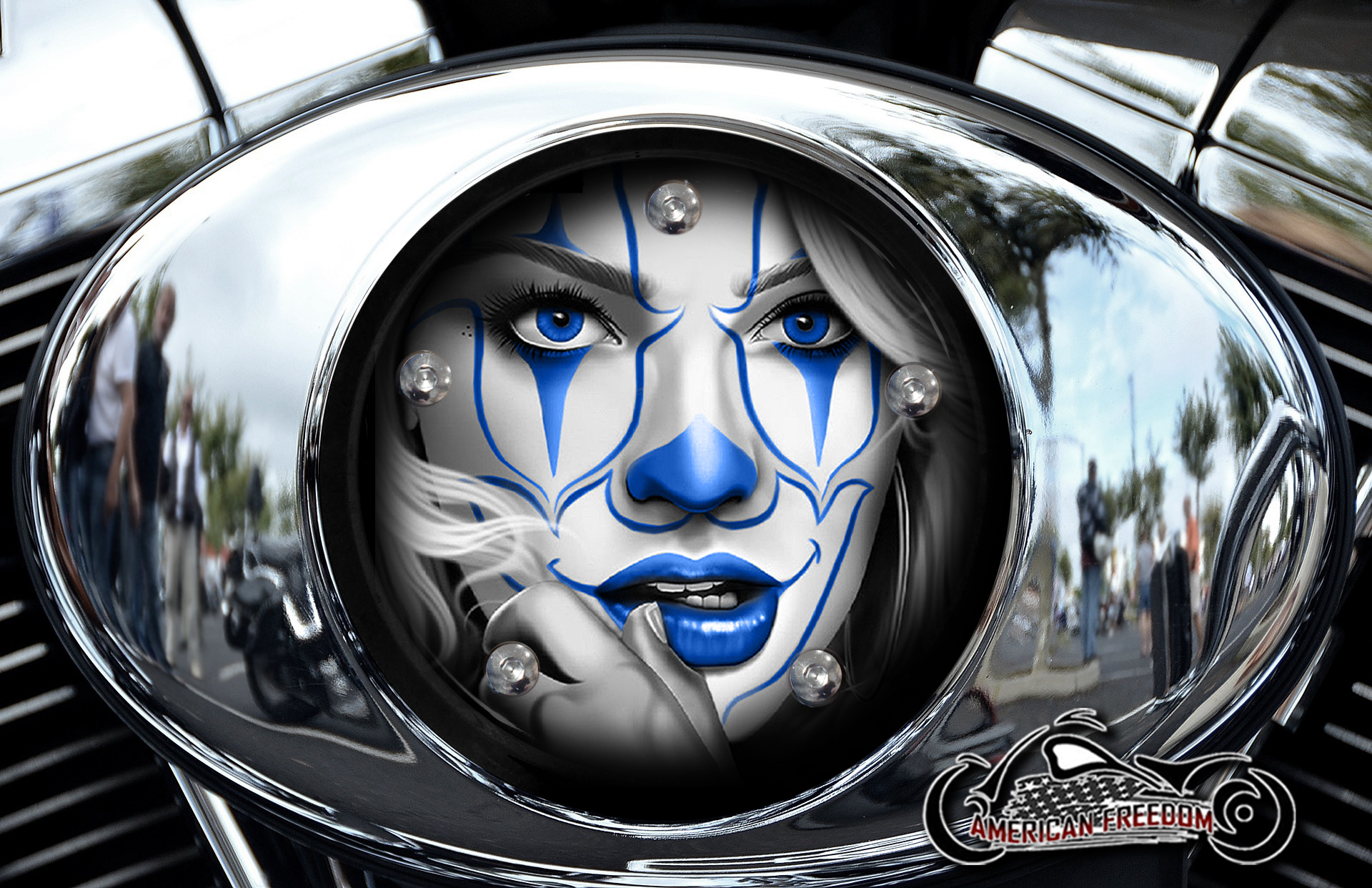 Custom Air Cleaner Cover - Blue Chicano Girl